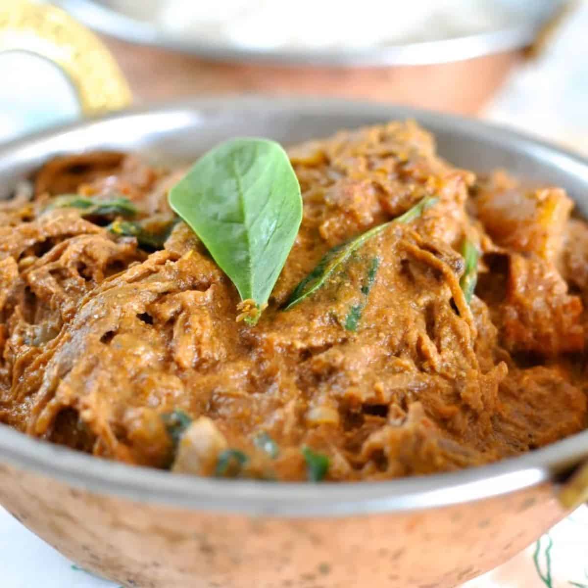 Shredded beef curry in the slow cooker