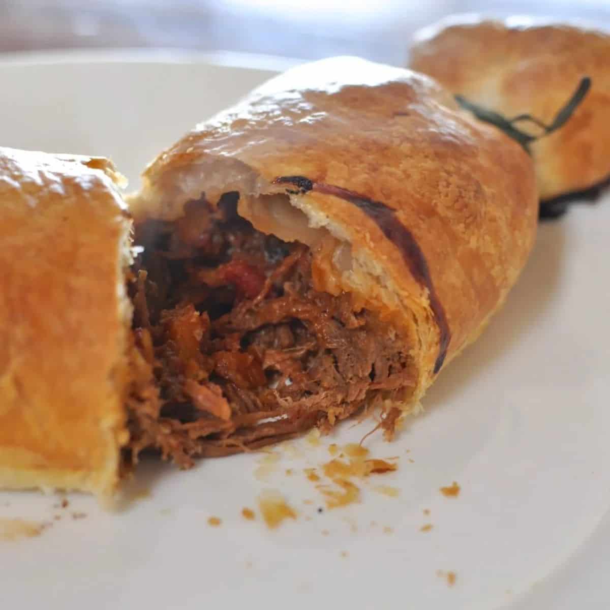 Shredded savoury beef in the slow cooker